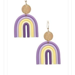 3 Pack- Lavender Rainbow Clay Drop Earrings